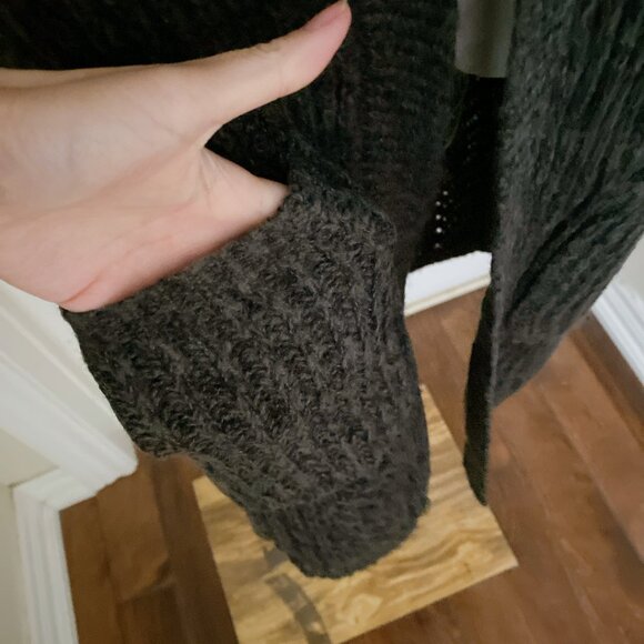 NWT Dark Grey ONLY Knitted Longline Open Front Cardigan - Picture 3 of 6